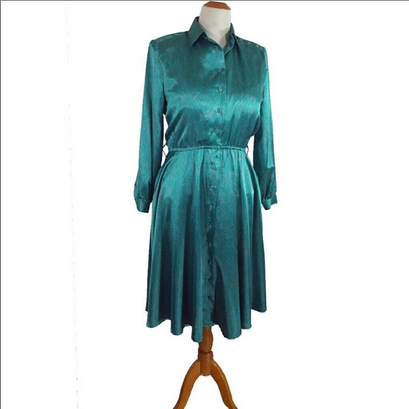 Vintage Dresses & Skirts - FINAL 🛑80’s Vintage Silk Dress Shrader Sport